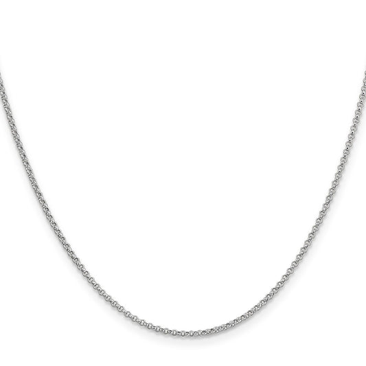 Buy 14K White Gold 24-Inch Rolo Chain - Stylish 1.55mm Lobster Clasp