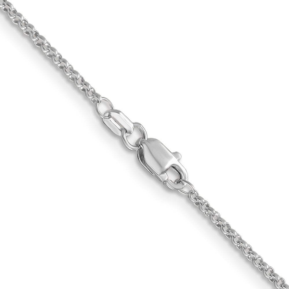Buy 14K White Gold 24-Inch Rolo Chain - Stylish 1.55mm Lobster Clasp
