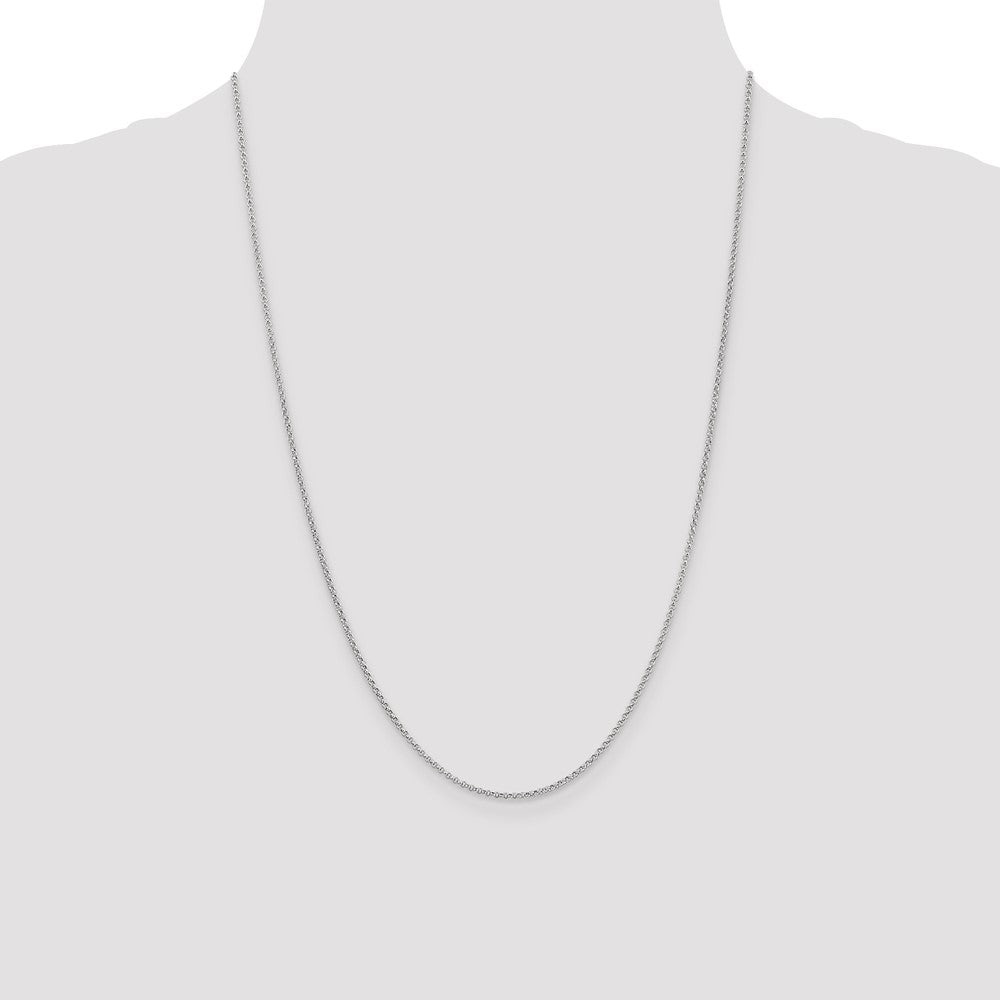 Buy 14K White Gold 24-Inch Rolo Chain - Stylish 1.55mm Lobster Clasp