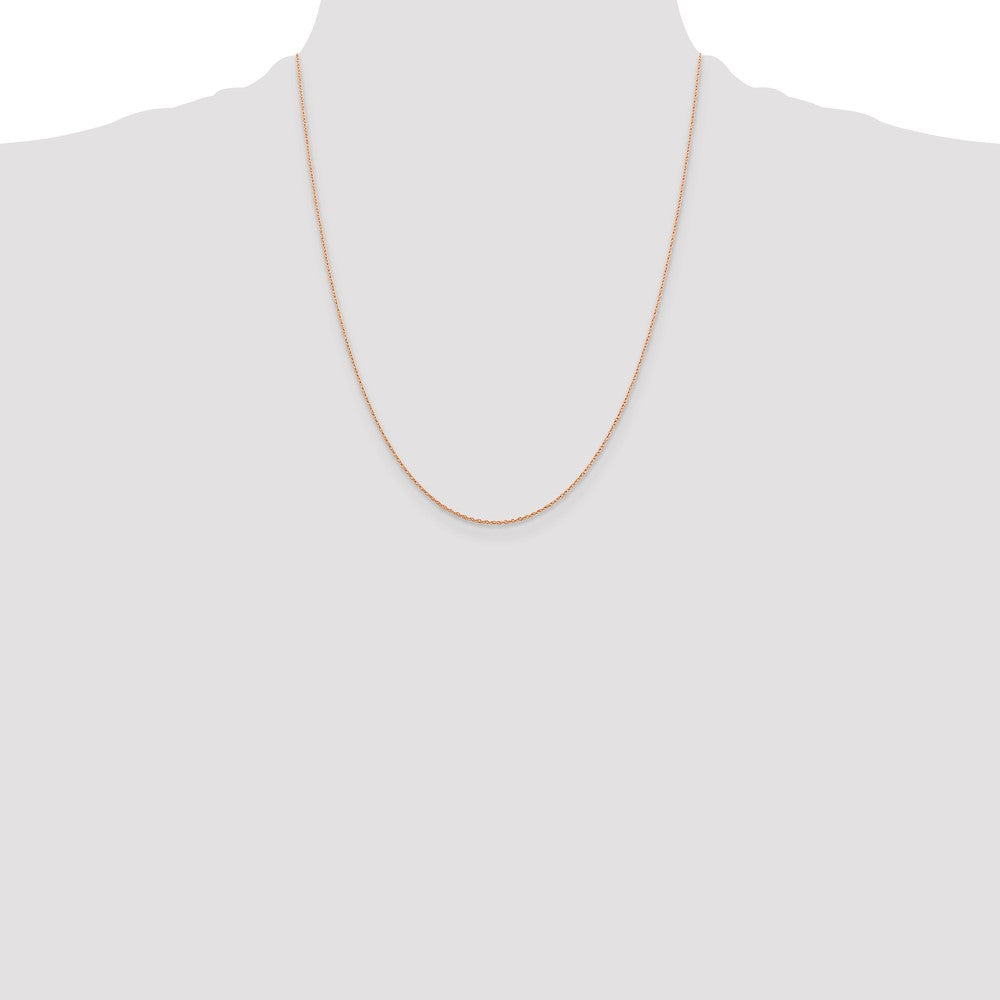 Buy 14K Rose Gold 22-Inch Baby Rope Chain - Stylish & Affordable 0.5mm