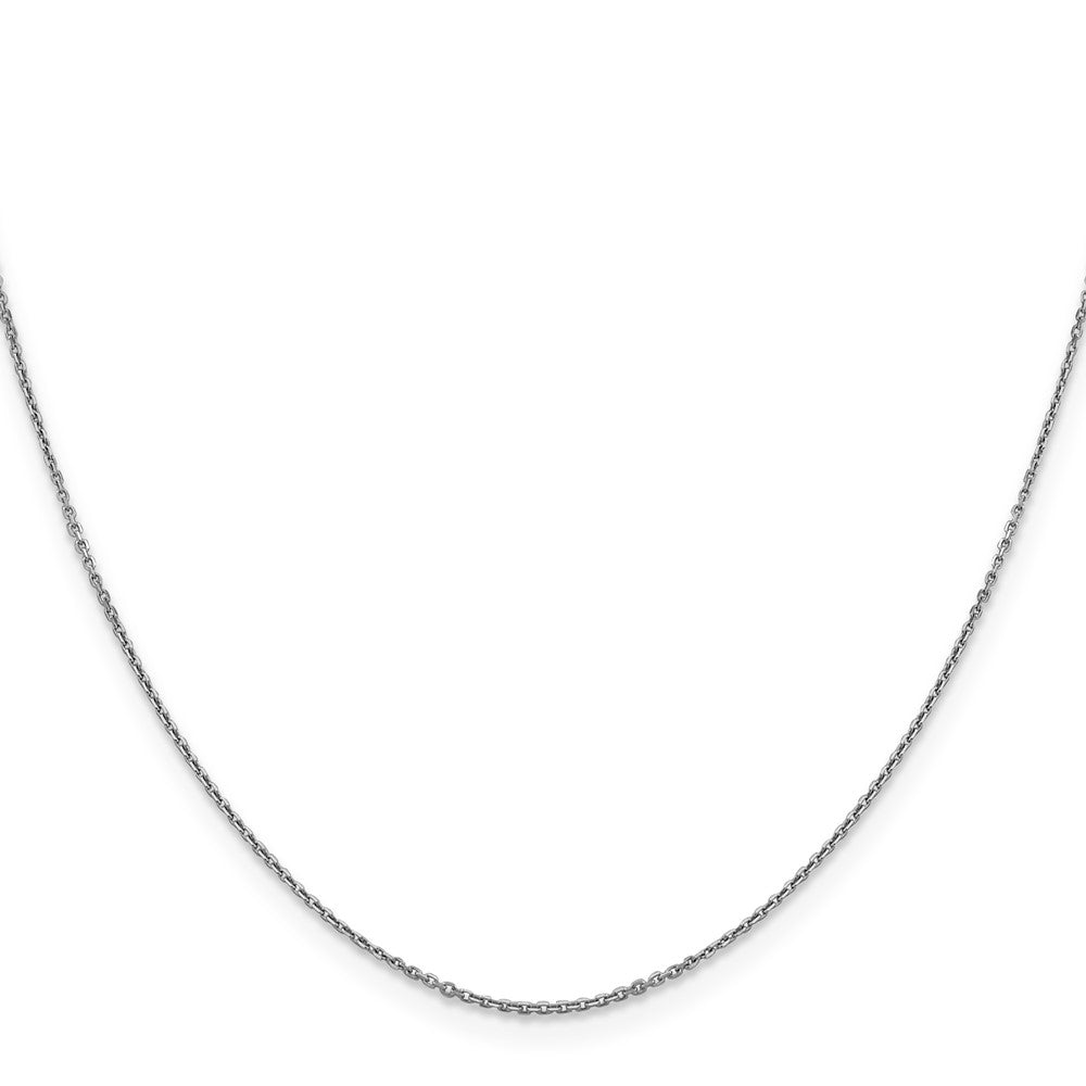 Shop Exclusive 14K White Gold 20-Inch Diamond-Cut Cable Chain - Stylish Value!