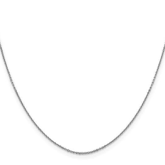 Shop Exclusive 14K White Gold 20-Inch Diamond-Cut Cable Chain - Stylish Value!