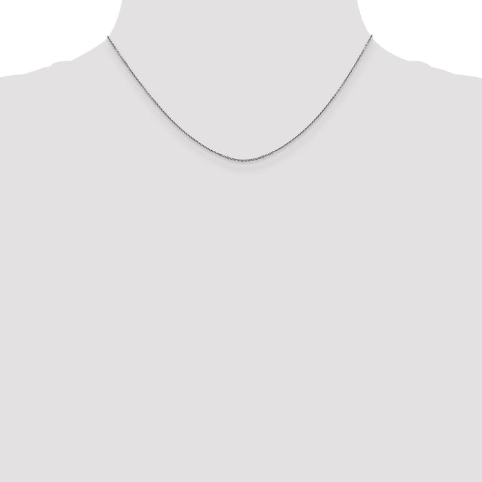 Buy Stylish 14K White Gold Diamond-Cut Cable Chain - 16-Inch, 0.9mm Thickness-4