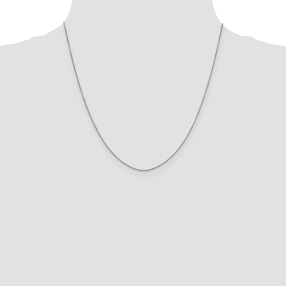 Shop Exclusive 14K White Gold 20-Inch Diamond-Cut Cable Chain - Stylish Value!