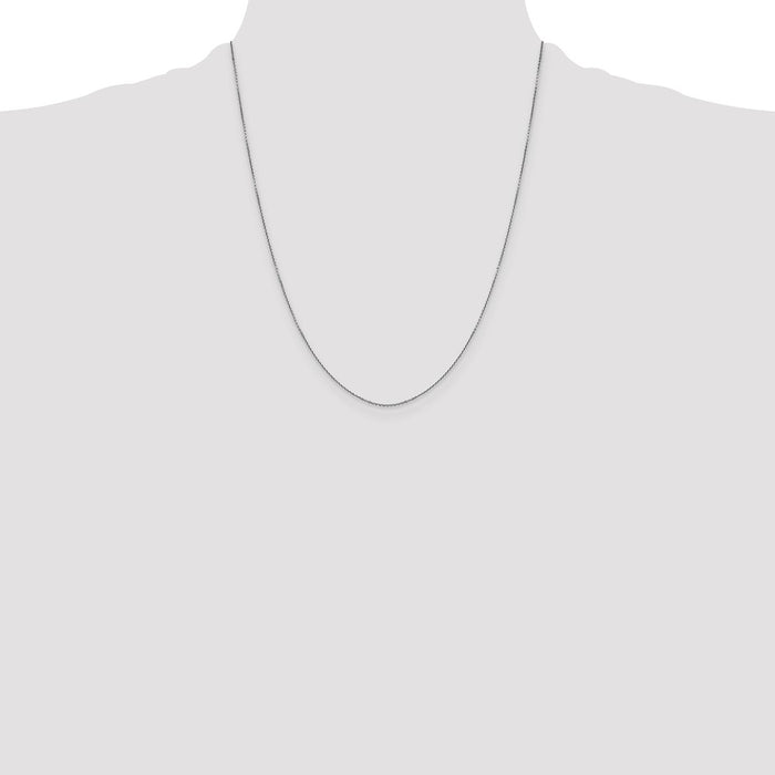 Buy Stylish 22-Inch 14K White Gold 0.9mm Diamond-Cut Cable Chain - Luxury Value!-4