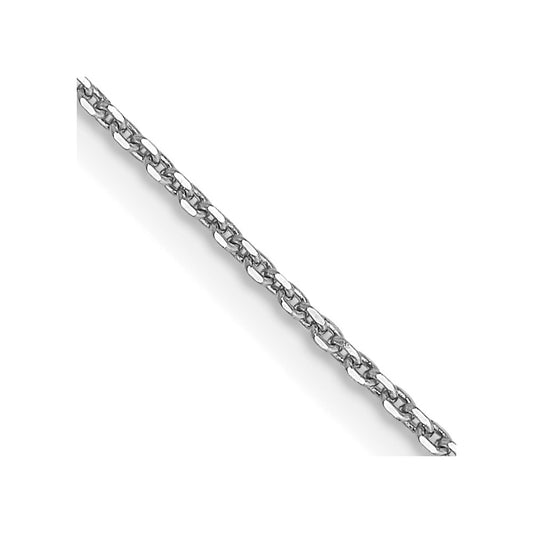 Shop Exclusive 14K White Gold 20-Inch Diamond-Cut Cable Chain - Stylish Value!