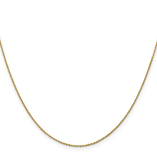 14K Gold 24-Inch 0.9mm Diamond-Cut Cable Chain