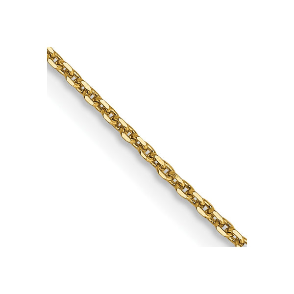 14K Gold 30-Inch Diamond-Cut Round Link Chain