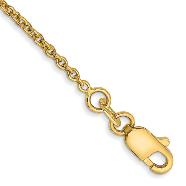 14K Gold Forzantine Cable Anklet - 1.4mm