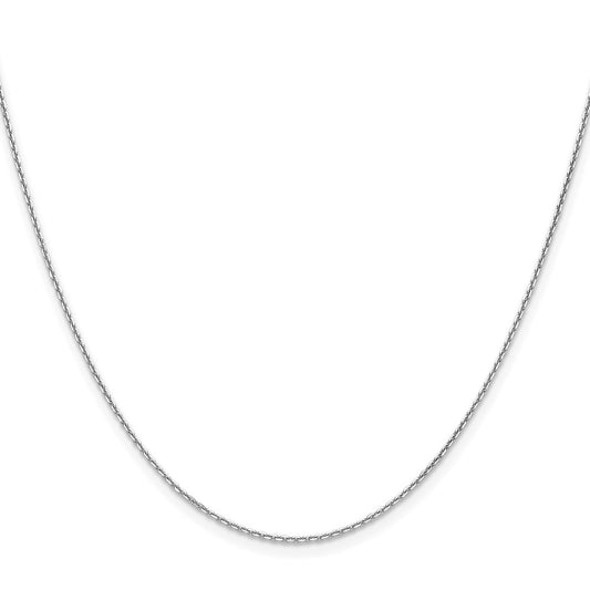 Exclusive 14K White Gold 1.2mm Diamond Cut Cable Chain - Stylish Value