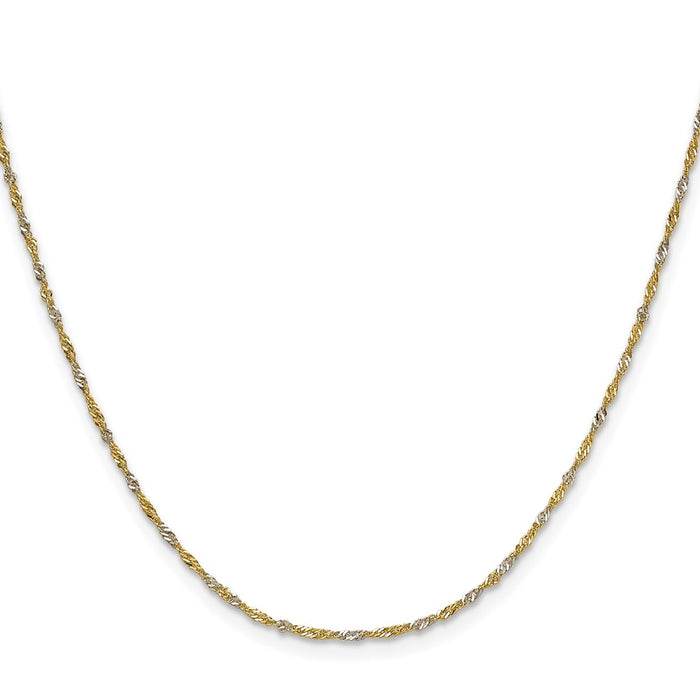 Shop Stylish 1.4mm Singapore Chain in 14K Gold with Rhodium Finish-2