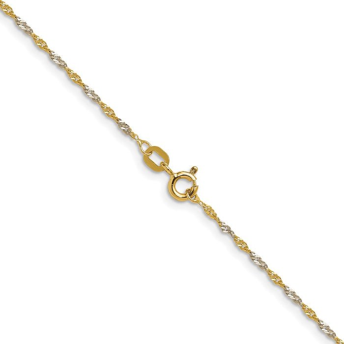 Shop Stylish 1.4mm Singapore Chain in 14K Gold with Rhodium Finish-3