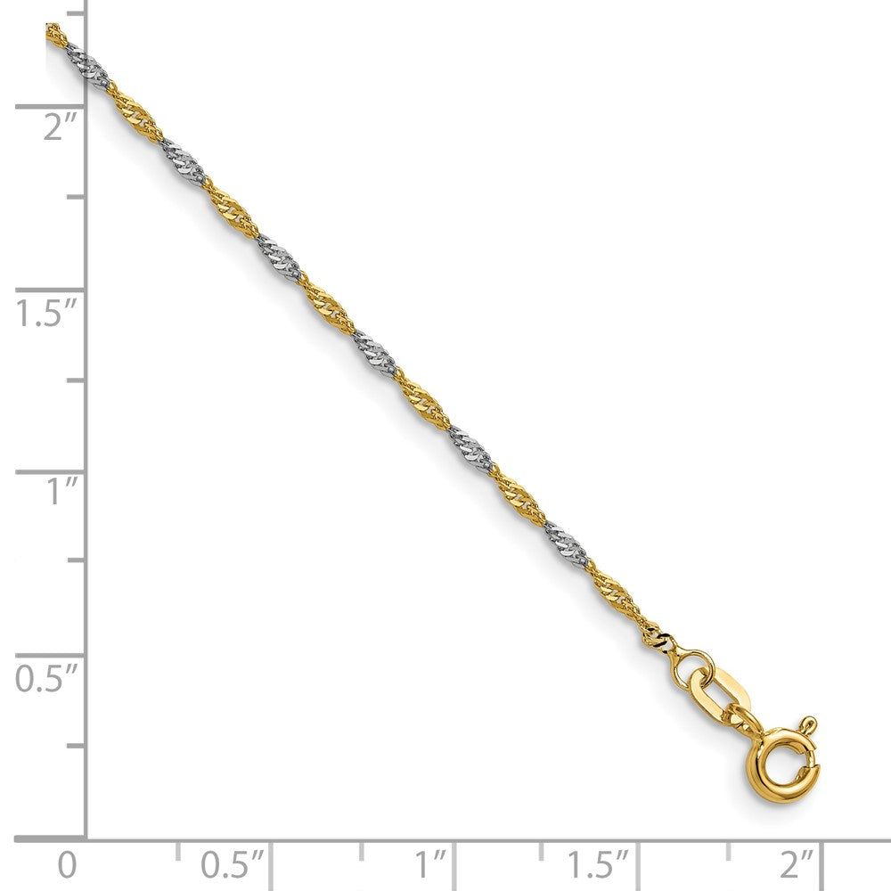 Shop a Stylish 1.4mm Singapore Chain in 14K Yellow Gold - Luxury Finish!