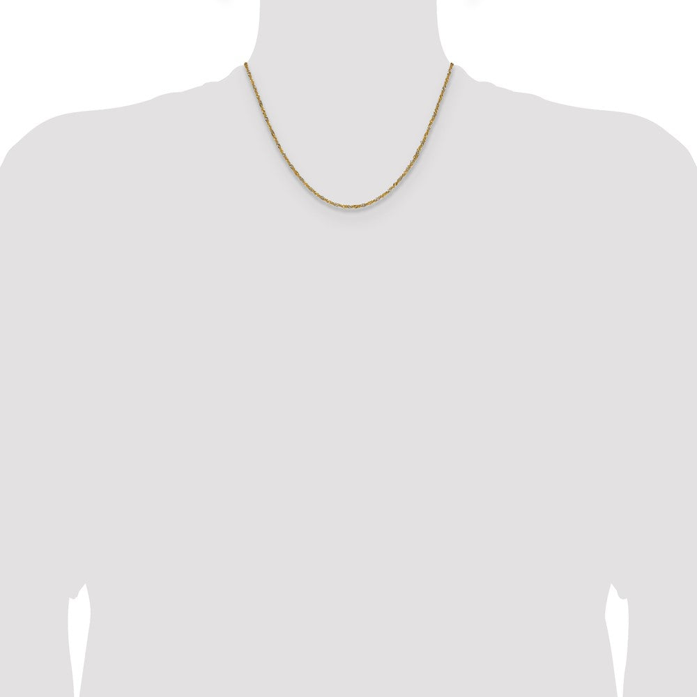 Buy 14K Yellow Gold Rhodium-Plated Singapore Chain, 1.65mm - Stylish Value!