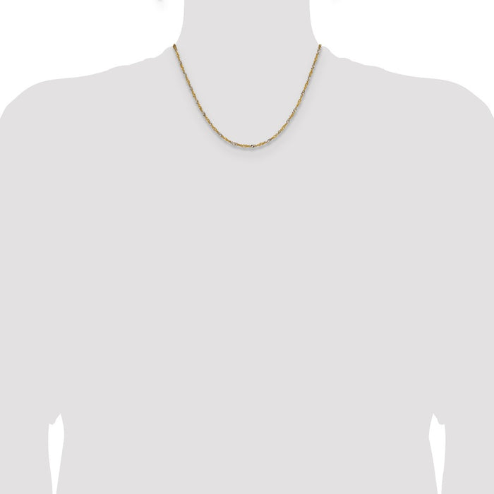 Shop 1.9mm Singapore Chain in 14K Yellow Gold - Stylish & Durable Design!-4