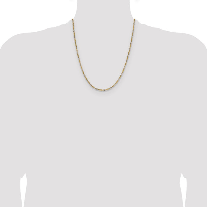 Shop 1.9mm Singapore Chain in 14K Yellow Gold - Stylish & Affordable Jewelry-4