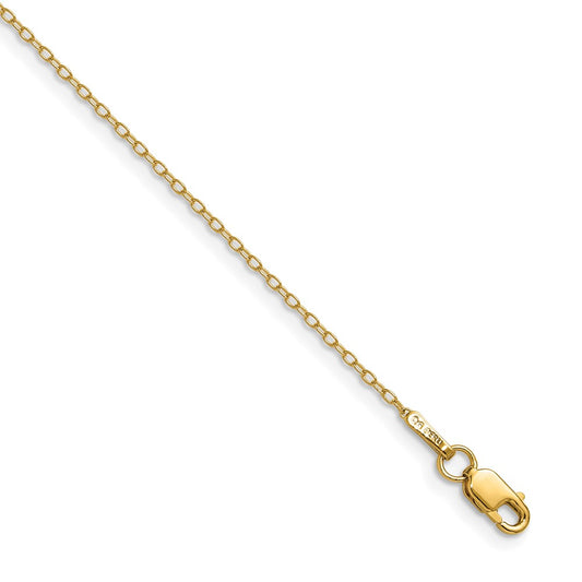 Shop Stylish 14K Gold 0.8mm Forzantine Cable Chain Anklet - Affordable Luxury!