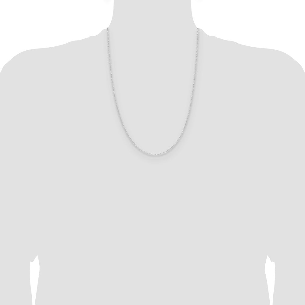 Shop Luxury 14K White Gold 0.8mm Diamond-Cut Forzantine Cable Chain