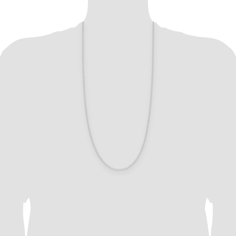 Shop 14K White Gold 0.8mm Diamond Cut Forzantine Cable Chain - Stylish Value