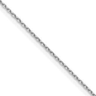 Buy 14K White Gold 0.8mm Diamond Cut Forzantine Cable Chain - Luxury Value