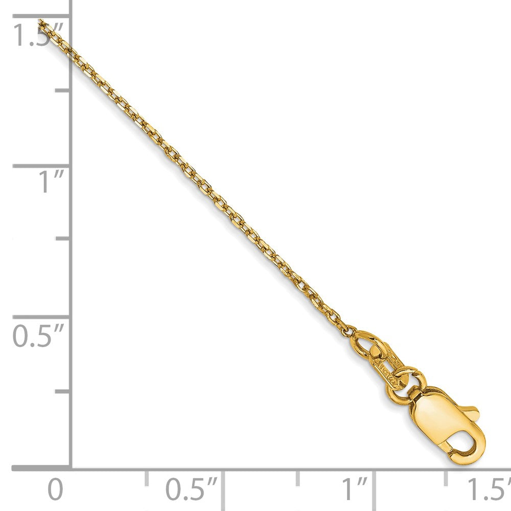 Shop Stylish 14K Gold 1.0mm Diamond Cut Forzantine Cable Chain Anklet