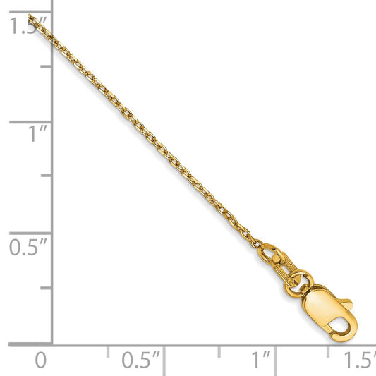 Shop Stylish 14K Gold 1.0mm Diamond Cut Forzantine Cable Chain Anklet