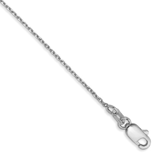 Exclusive 14K White Gold 1.0mm Diamond Cut Forzantine Anklet - Stylish Value