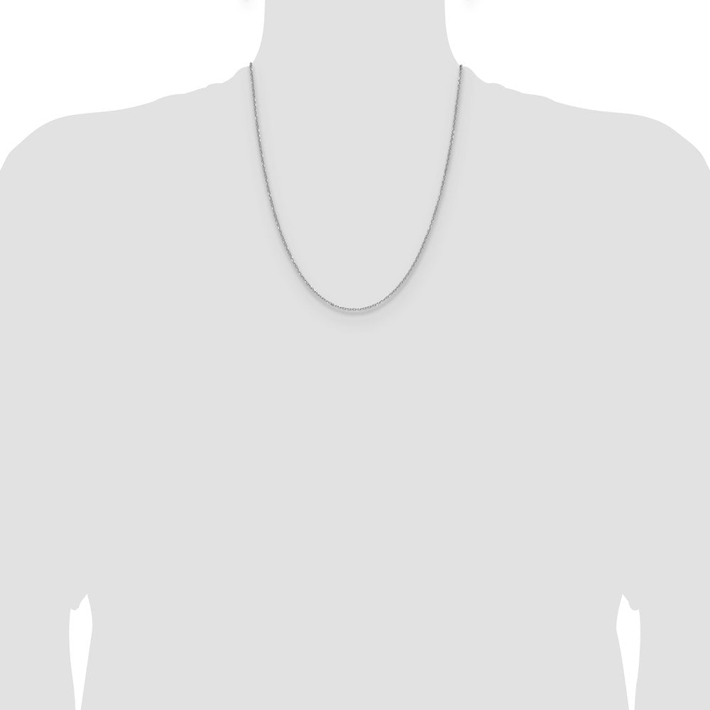 Exclusive 14K White Gold 1.4mm Diamond Cut Forzantine Cable Chain - Stylish Value