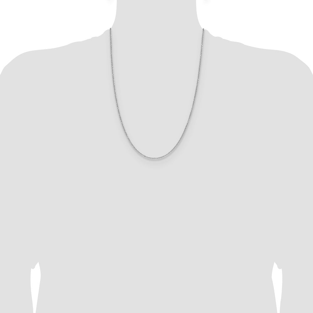 Buy 14K White Gold 1.4mm Diamond Cut Forzantine Cable Chain - Luxury Value!