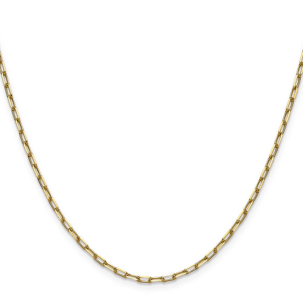 High-Quality 14K Gold 2.1mm Beveled Paperclip Chain - Stylish & Affordable!