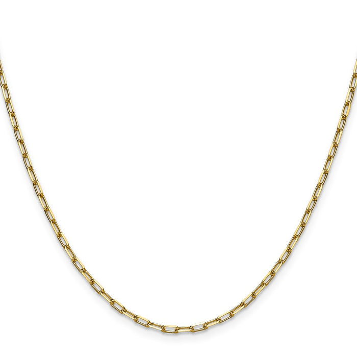 High-Quality 14K Gold 2.1mm Beveled Paperclip Chain - Stylish & Affordable!-2