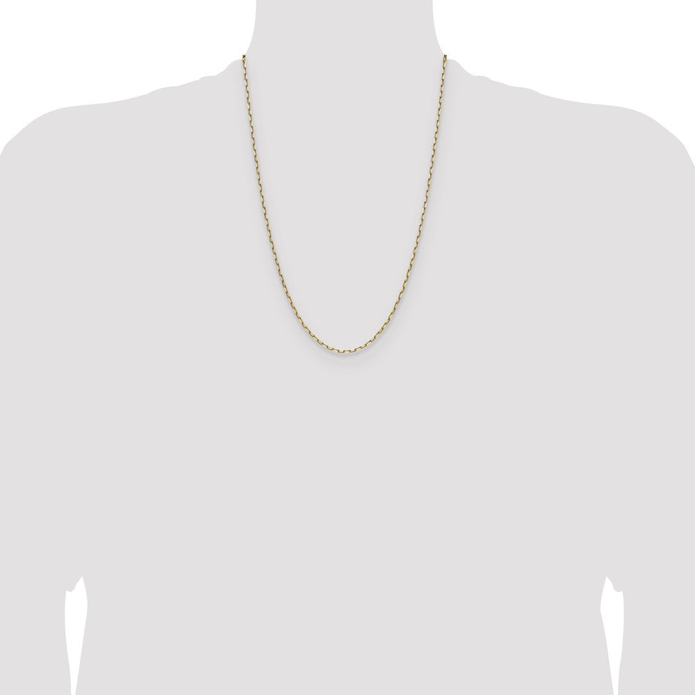 High-Quality 14K Gold 2.1mm Beveled Paperclip Chain - Stylish & Affordable!