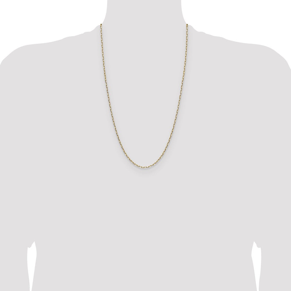 Shop Stylish 14K Solid Gold 2.1mm Beveled Paperclip Chain - Luxury Value!