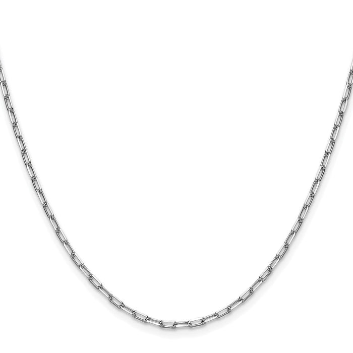 Shop Stylish 14K White Gold 2.1mm Beveled Paperclip Link Chain - Luxury Value!-2