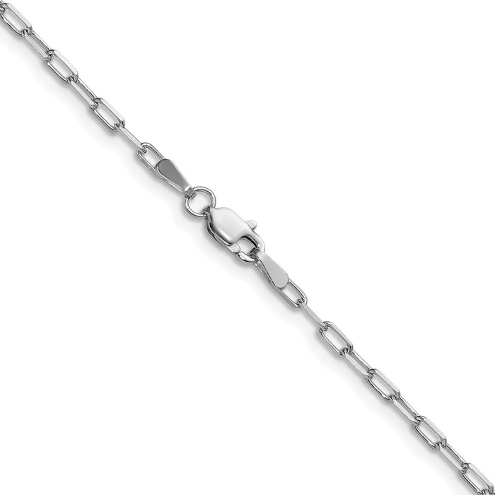 Shop Stylish 14K White Gold 2.1mm Beveled Paperclip Link Chain - Luxury Value!-3