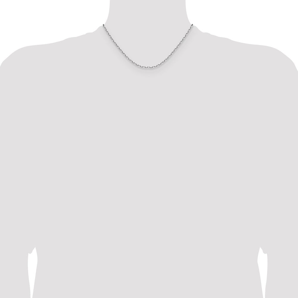 Buy Stylish 14K White Gold Solid Beveled 2.1mm Paperclip Chain - Luxury Value