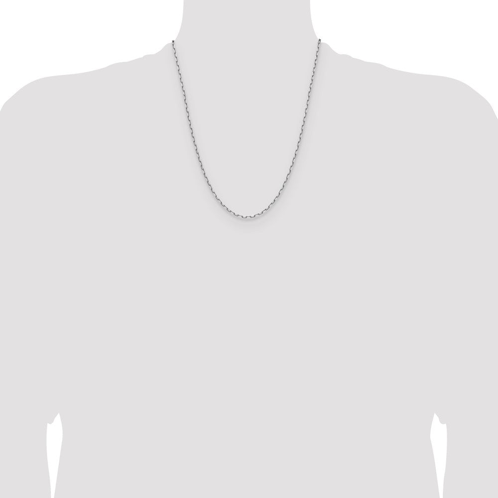 Buy 14K White Gold 2.1mm Solid Beveled Paperclip Link Chain - Stylish Value!