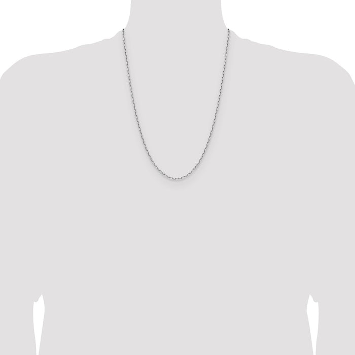 Shop Stylish 14K White Gold 2.1mm Beveled Paperclip Link Chain - Luxury Value!-4
