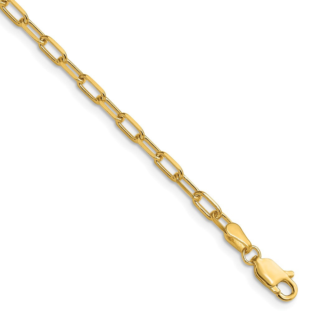 High-Quality 14K Gold 3.0mm Beveled Paperclip Chain - Stylish & Affordable!