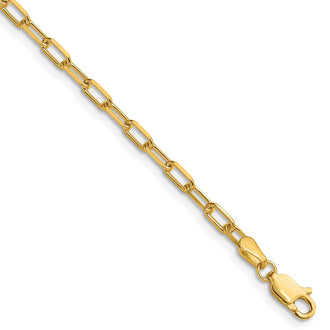 High-Quality 14K Gold 3.0mm Beveled Paperclip Chain - Stylish & Affordable!