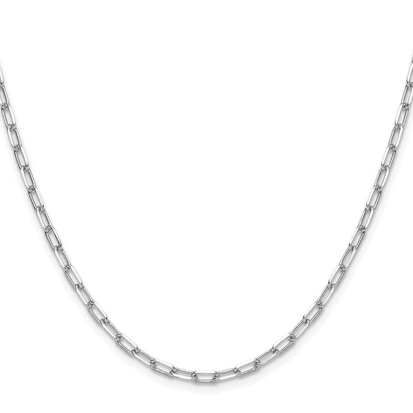 14K White Gold 3.0mm Beveled Paperclip Link Chain - Style GR1-1007369