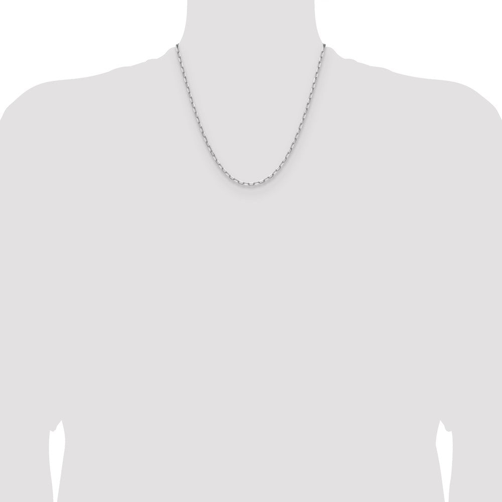 Exclusive 3.0mm 14K White Gold Beveled Paperclip Link Chain - Stylish Luxury