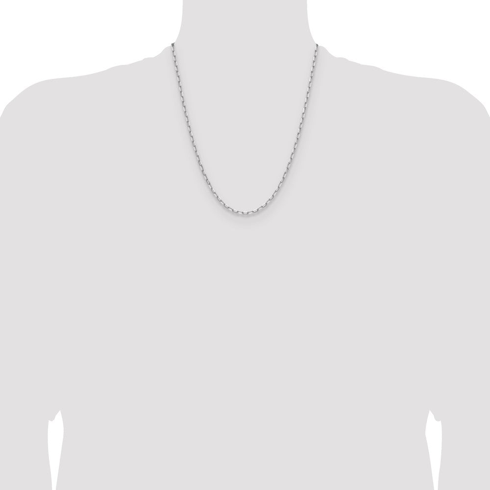 Shop Stylish 14K White Gold 3.0mm Beveled Paperclip Link Chain - Luxury Value