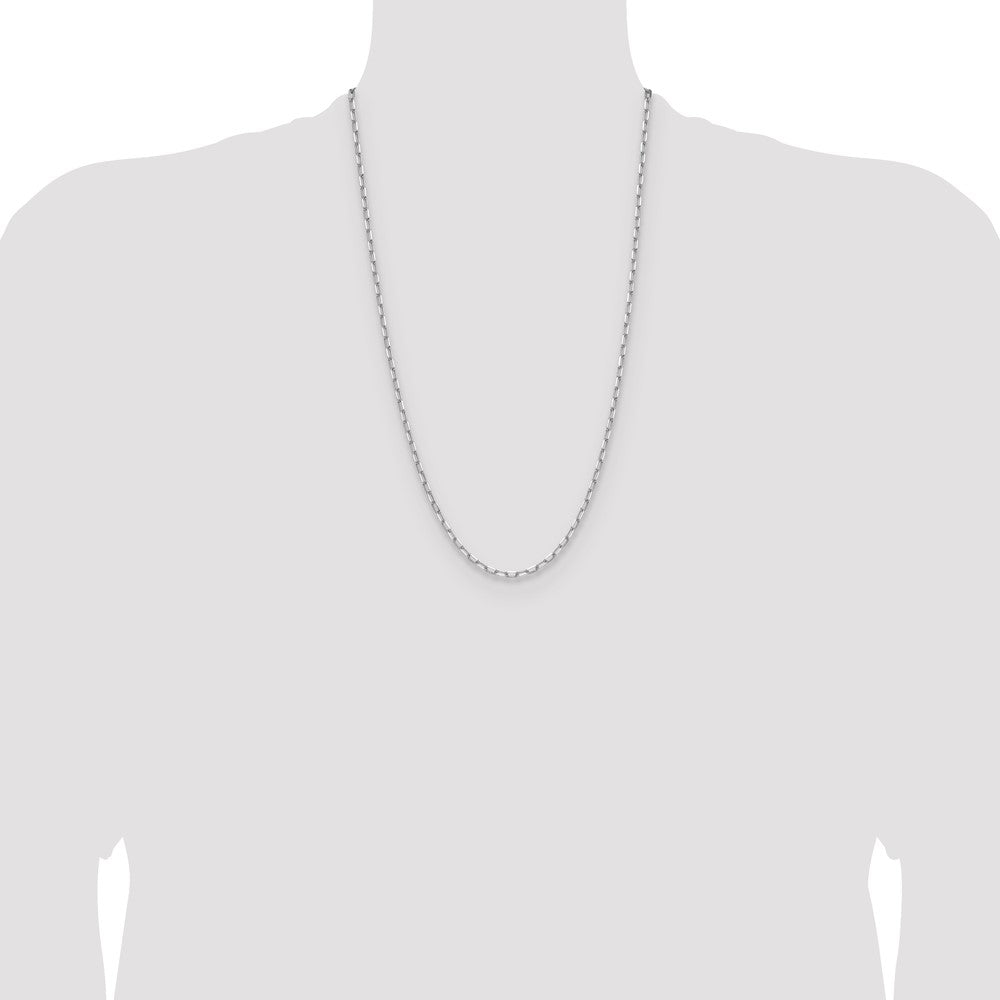Buy Stylish 14K White Gold 3.0mm Solid Beveled Paperclip Link Chain