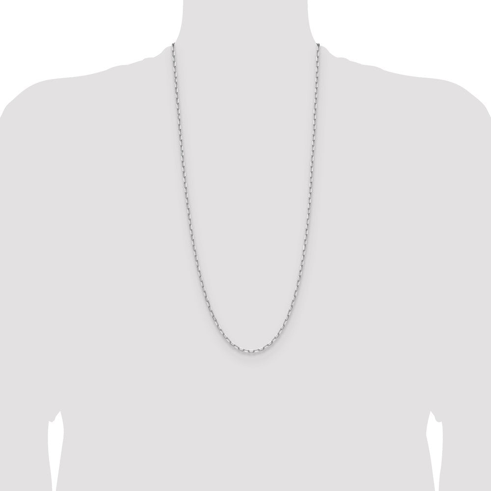 Buy Stylish 14K White Gold 3.0mm Beveled Paperclip Link Chain - Luxury Value