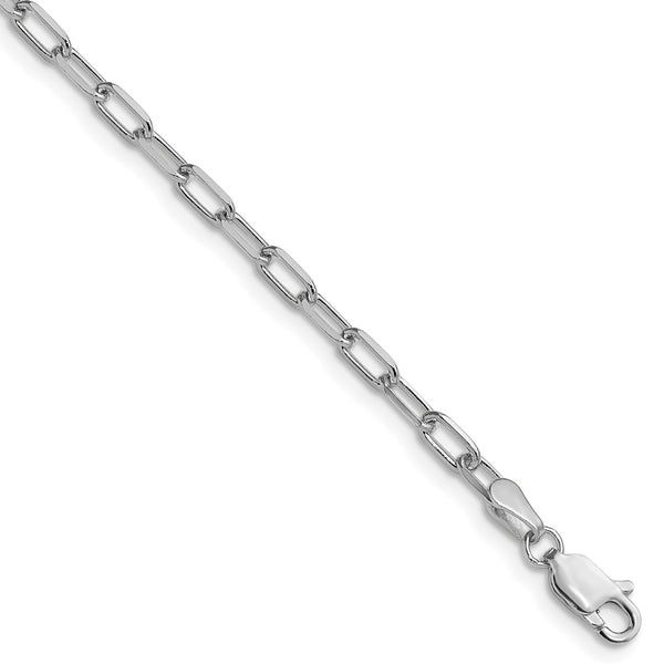 14K White Gold 3.0mm Beveled Paperclip Link Chain - Style GR1-1007369