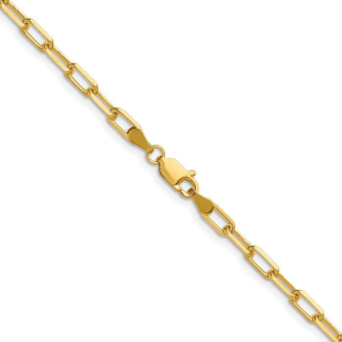 Shop Exclusive 14K Solid Gold Beveled Paperclip Chain - 3.5mm, Stylish Value!-3
