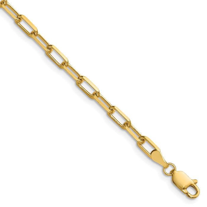 Shop Stylish 14K Solid Gold 3.5mm Beveled Paperclip Chain - Luxury Value!-1