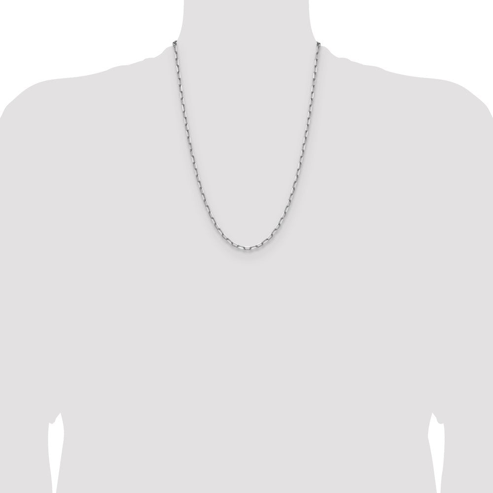 Buy Affordable 14K White Gold Beveled Paperclip Chain - 3.5mm Luxury Design