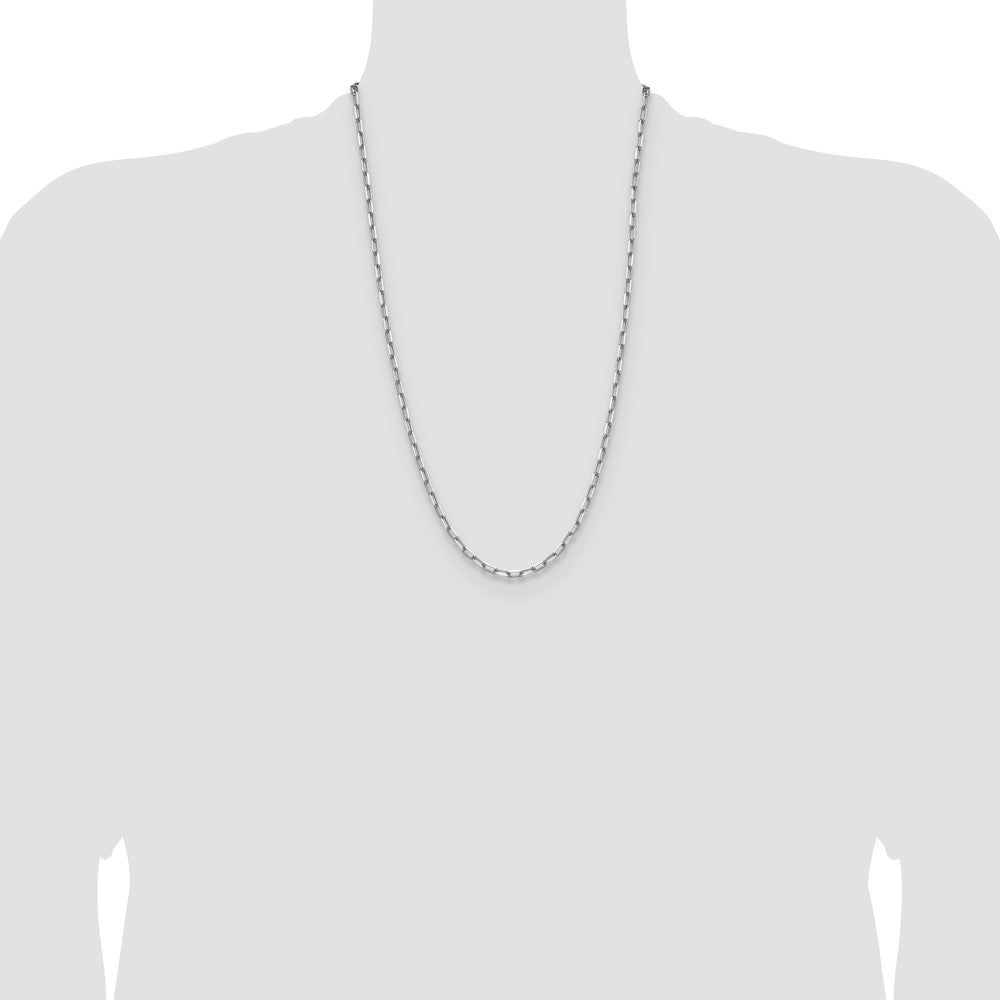 Shop 14K White Gold 3.5mm Solid Beveled Paperclip Link Chain - Stylish Luxury!